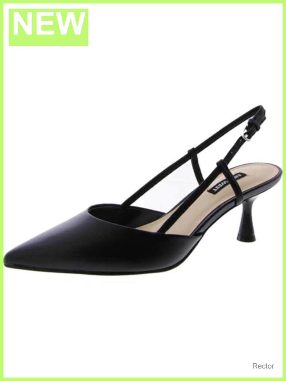 Nine West Rhonda Women's Pointed Toe Slingback Heels Faux Leather Pumps Dress